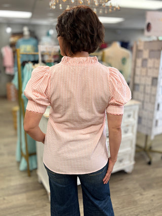 Just Peachy Striped Blouse