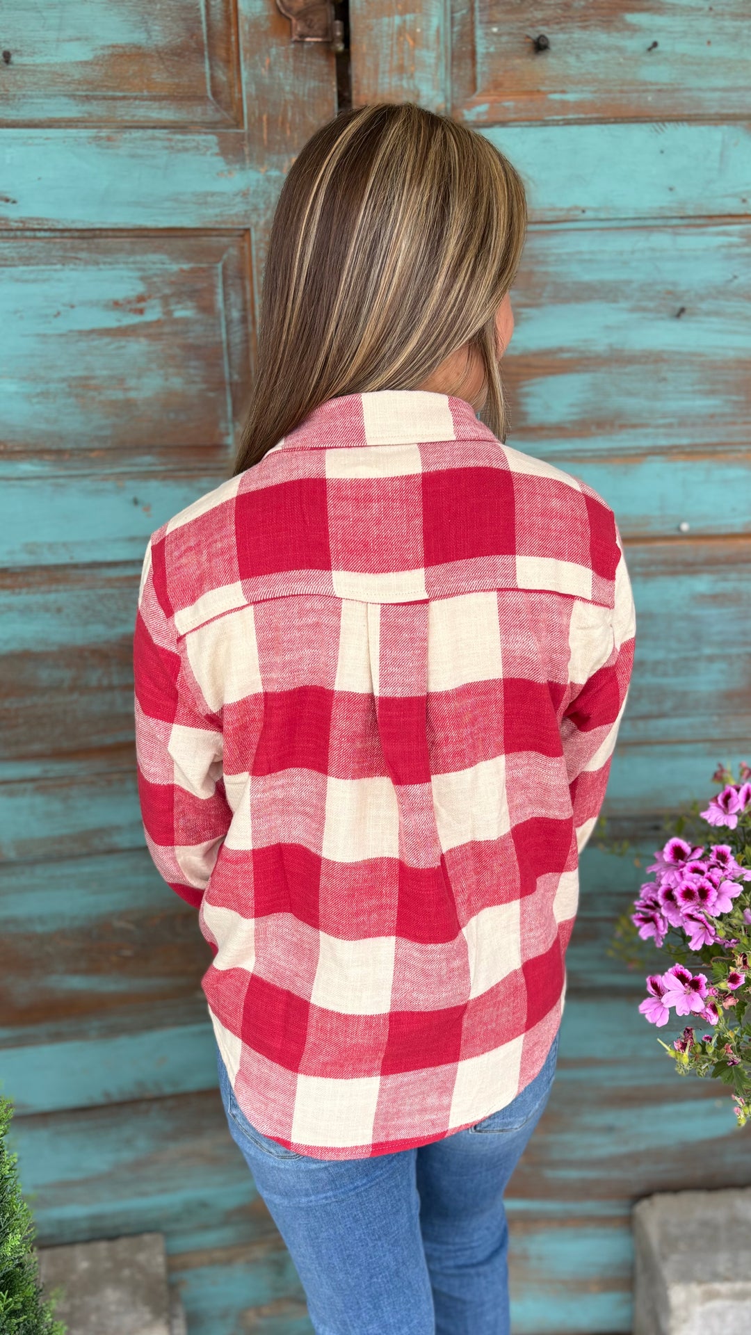 Riley Plaid Flannel-Long Sleeves-42POPS-Evergreen Boutique, Women’s Fashion Boutique in Santa Claus, Indiana