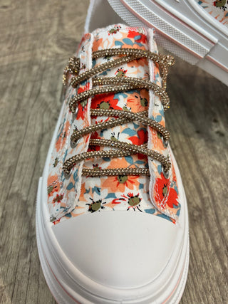 Very G Aman Peach Floral Sneakers
