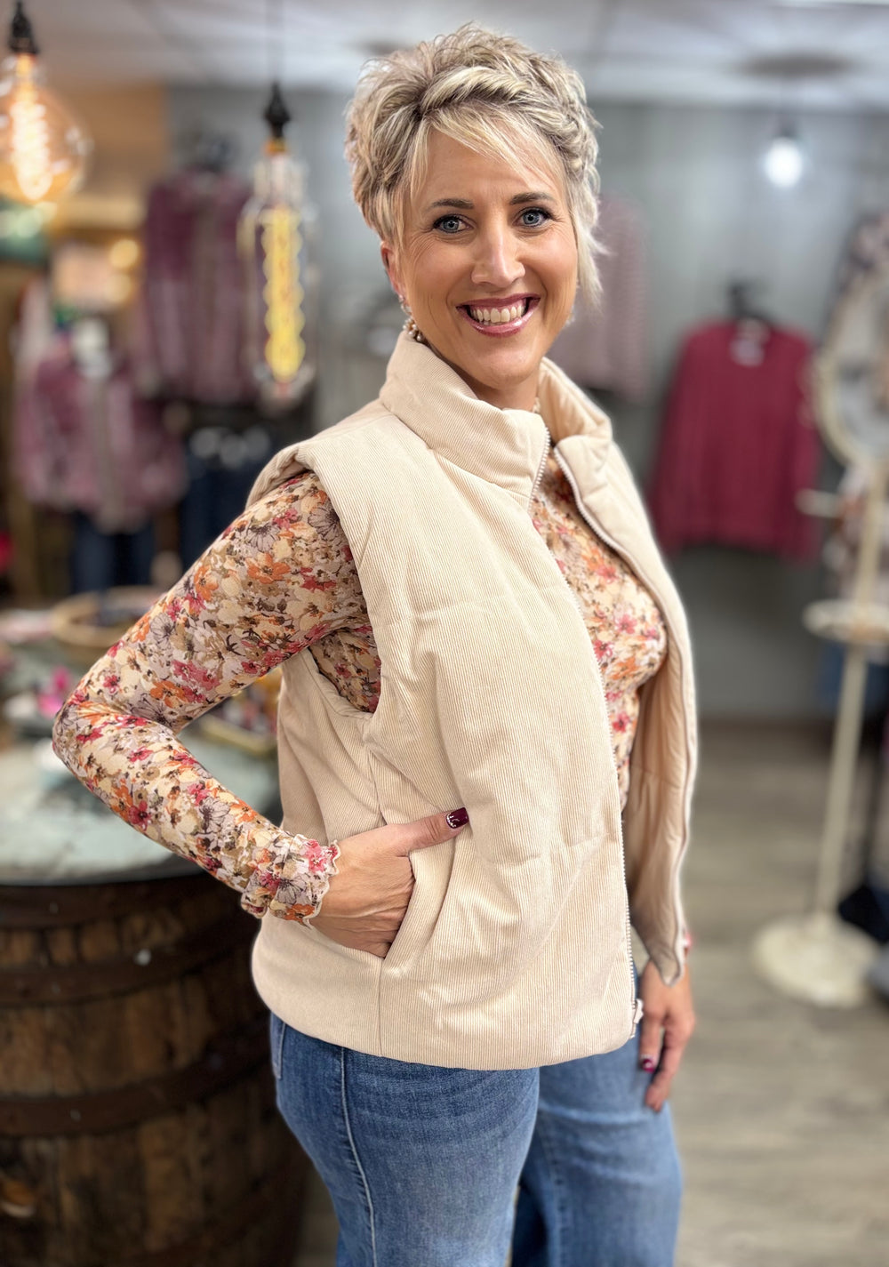 Switch & Snuggle Reversible Vest-Tops-Staccato-Evergreen Boutique, Women’s Fashion Boutique in Santa Claus, Indiana