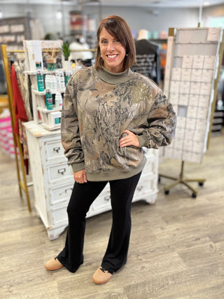 Real-Tree Camouflage Mock-Neck Sweatshirt