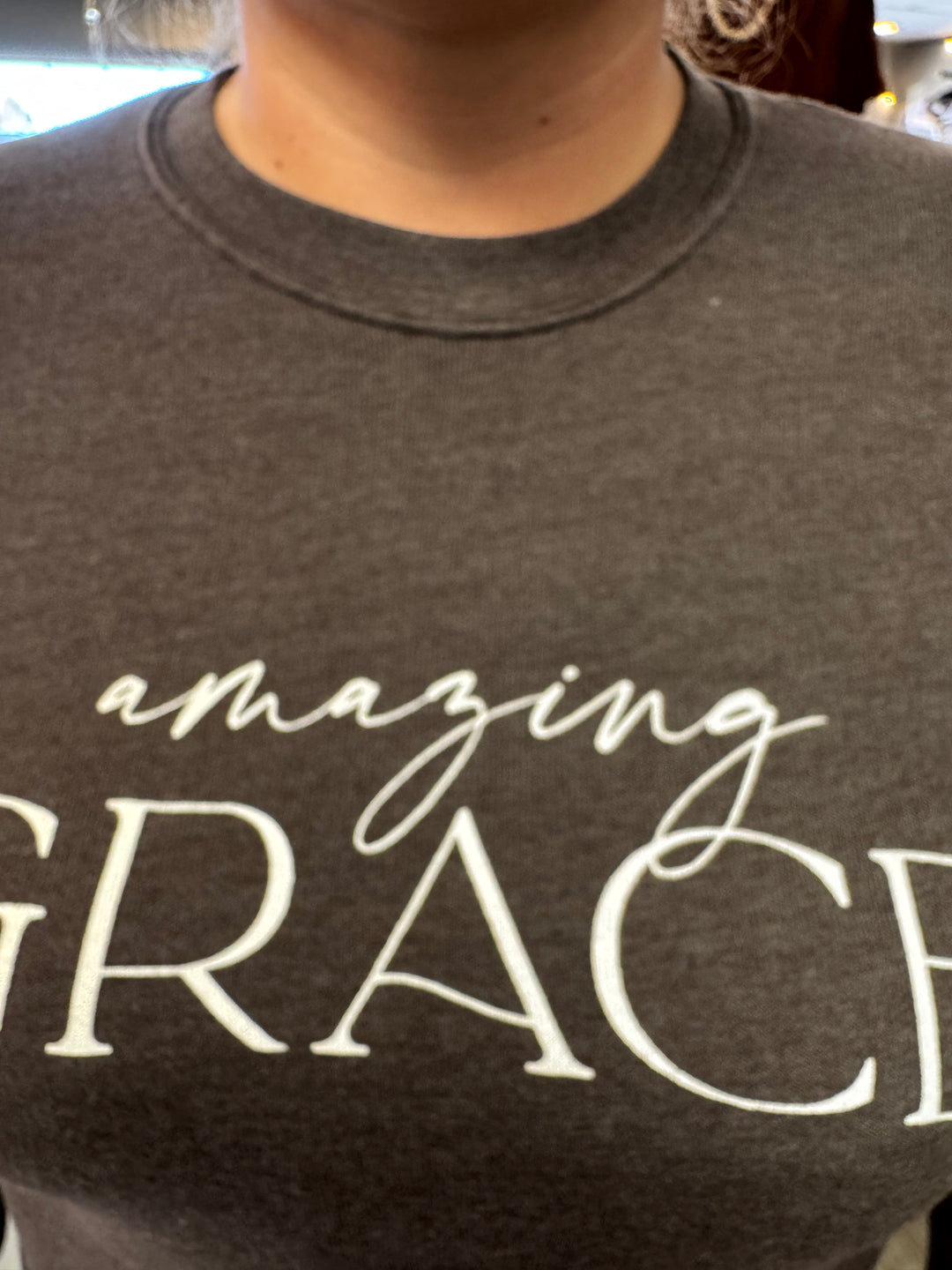 Amazing Grace Mineral Brown Sweatshirt-Tops-HRTandLUV-Evergreen Boutique, Women’s Fashion Boutique in Santa Claus, Indiana