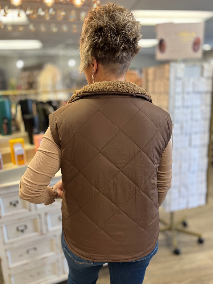 The Snuggle Is Real Quilted Vest-Tops-Blu Pepper-Evergreen Boutique, Women’s Fashion Boutique in Santa Claus, Indiana