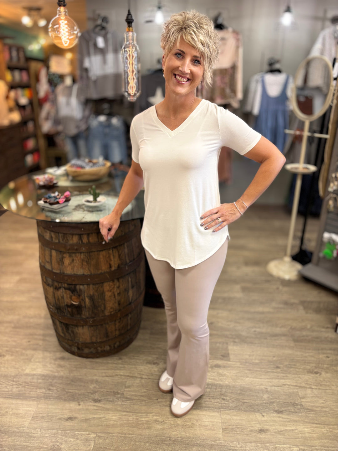 The Celine Crossover Flare Leggings-Bottoms-Kimberly C-Evergreen Boutique, Women’s Fashion Boutique in Santa Claus, Indiana