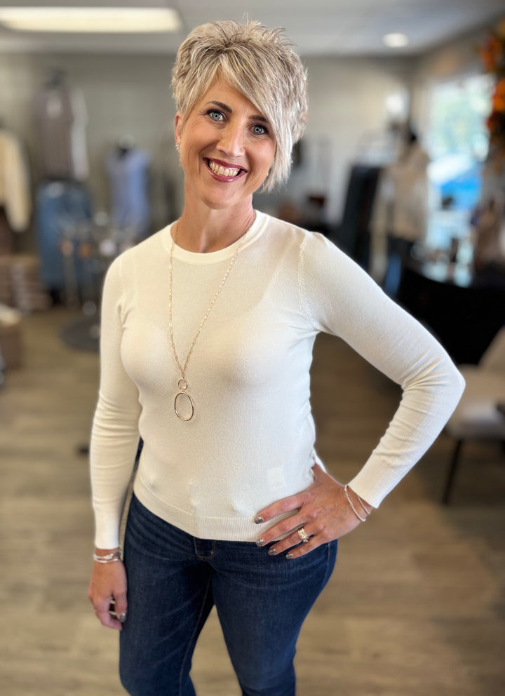 It's A Classic Round Neck Sweater-Tops-Be Cool-Evergreen Boutique, Women’s Fashion Boutique in Santa Claus, Indiana