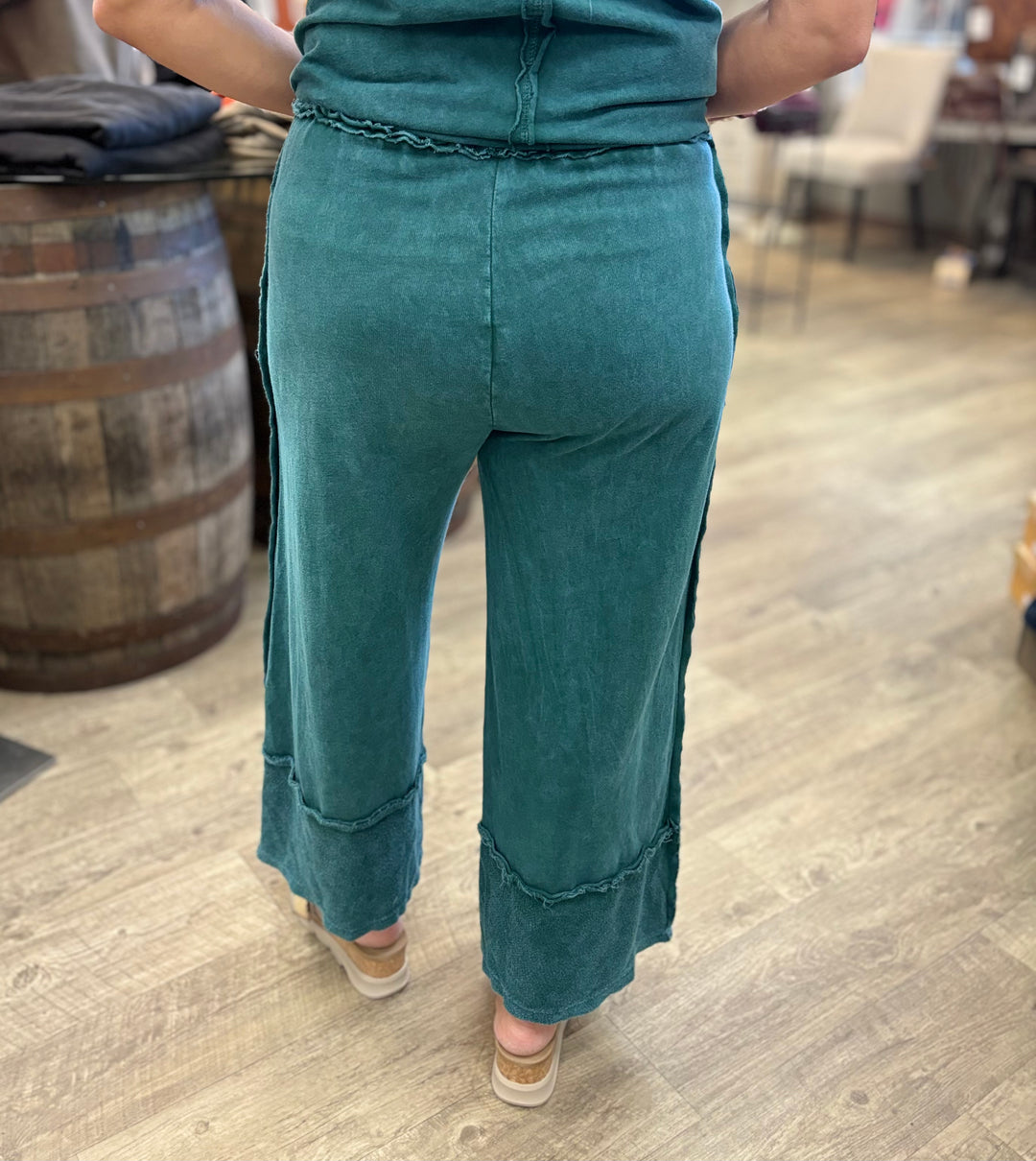 Mindy Mineral Wash Wide Pants-Pants-J. Her-Evergreen Boutique, Women’s Fashion Boutique in Santa Claus, Indiana