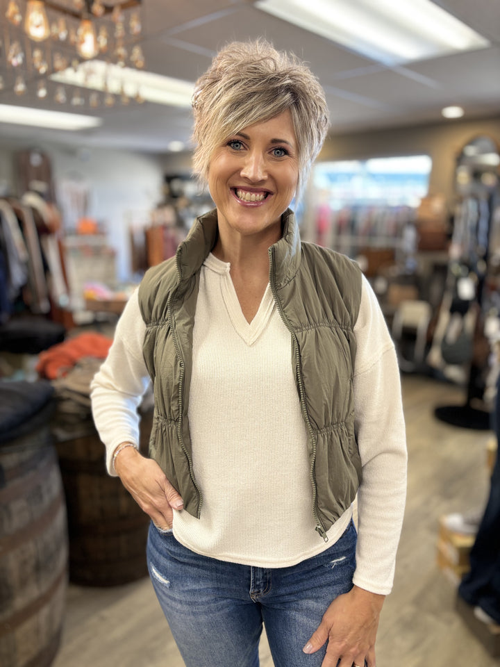 Chill Factor Puffer Vest-Vests-BLU PEPPER-Evergreen Boutique, Women’s Fashion Boutique in Santa Claus, Indiana