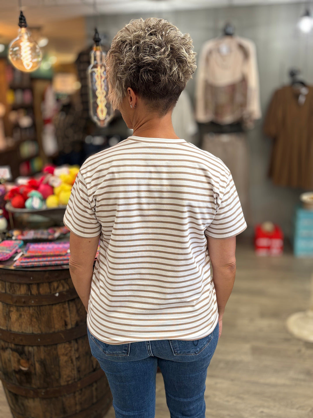 The Colette Striped Top-Tops-Les Amis-Evergreen Boutique, Women’s Fashion Boutique in Santa Claus, Indiana