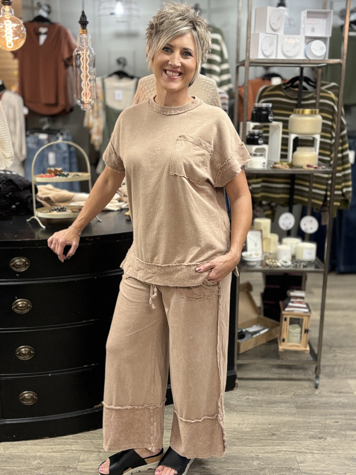 Mindy Mineral Wash Wide Pants-Pants-J. Her-Evergreen Boutique, Women’s Fashion Boutique in Santa Claus, Indiana