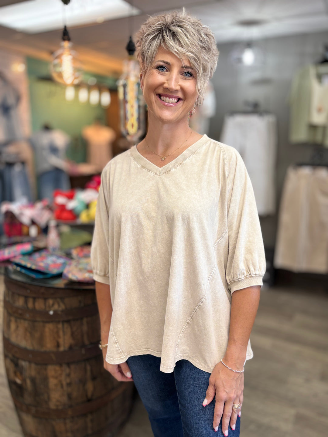 Soft Escape Mineral Wash Top-Shirts-MITTOSHOP-Evergreen Boutique, Women’s Fashion Boutique in Santa Claus, Indiana