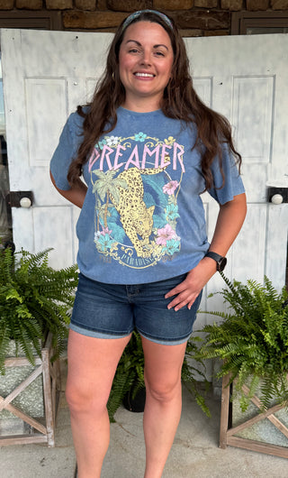 Dreamer Paradise Leopard Graphic Tee-Graphic Tees-Zutter-Evergreen Boutique, Women’s Fashion Boutique in Santa Claus, Indiana