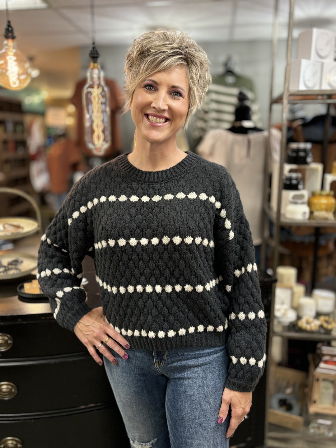 Fireside Sweater-Sweaters-Blu Pepper-Evergreen Boutique, Women’s Fashion Boutique in Santa Claus, Indiana