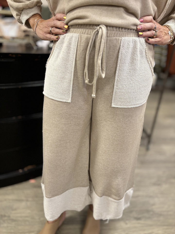 Lily Terry Wide Pants-Pants-J. Her-Evergreen Boutique, Women’s Fashion Boutique in Santa Claus, Indiana