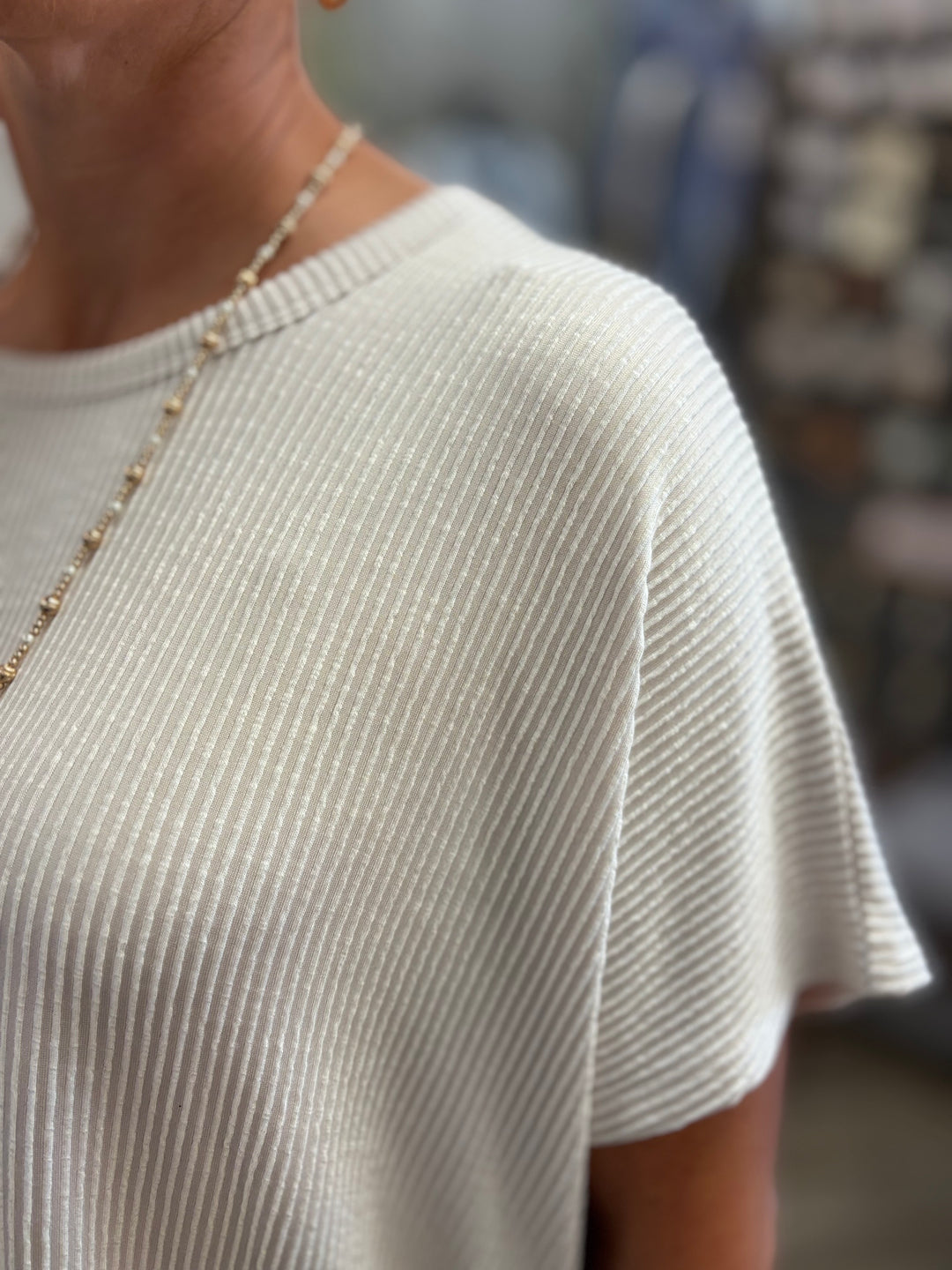 Pin Me Pretty Rib Striped Oversized Top-Tops-42POPS-Evergreen Boutique, Women’s Fashion Boutique in Santa Claus, Indiana