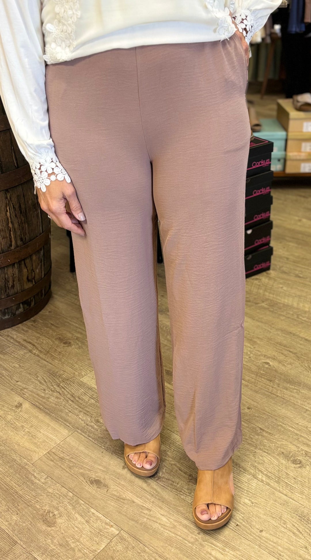 Sarina Soft Flow Airflow Pants-Pants-MITTOSHOP-Evergreen Boutique, Women’s Fashion Boutique in Santa Claus, Indiana