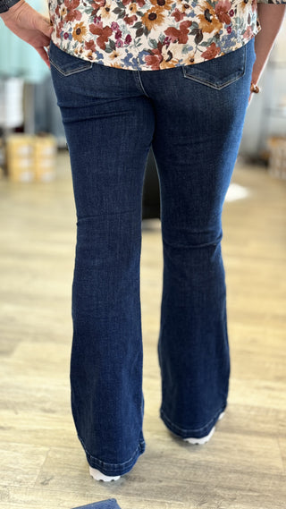 Judy Blue Starstruck Flare Jeans-Jeans-Judy Blue-Evergreen Boutique, Women’s Fashion Boutique in Santa Claus, Indiana