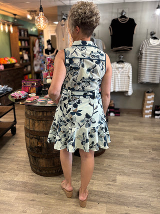 Summer Stroll Navy Floral Dress-Dresses-Entro-Evergreen Boutique, Women’s Fashion Boutique in Santa Claus, Indiana