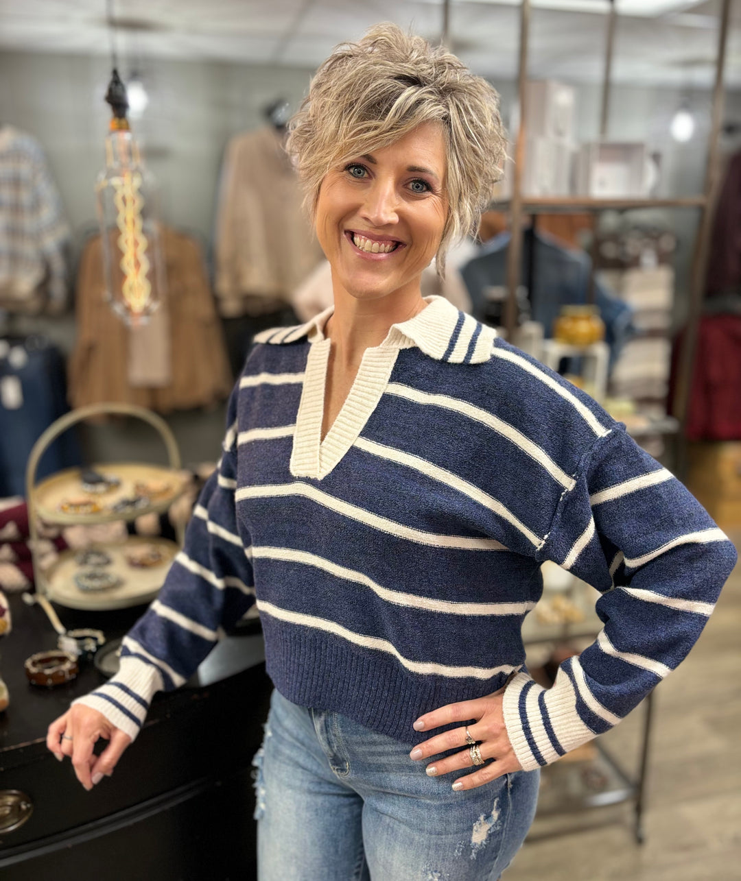 Soho Polo Sweater-ADORA-Evergreen Boutique, Women’s Fashion Boutique in Santa Claus, Indiana