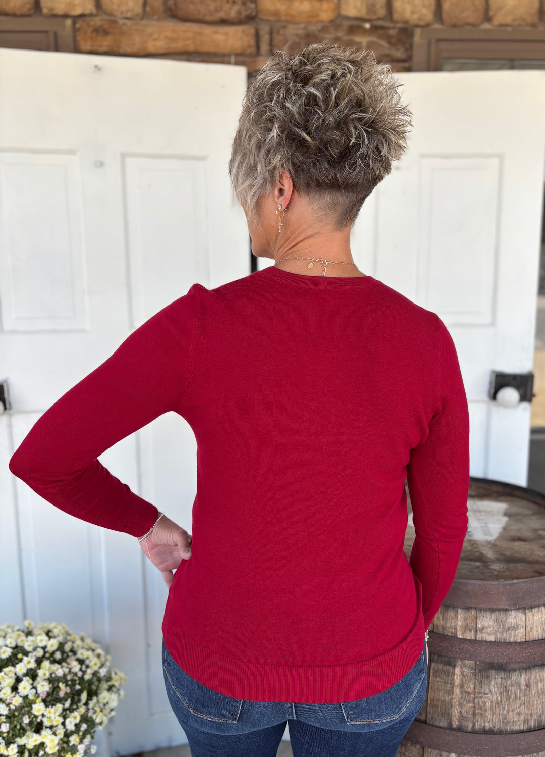 It's A Classic Round Neck Sweater-Tops-Be Cool-Evergreen Boutique, Women’s Fashion Boutique in Santa Claus, Indiana