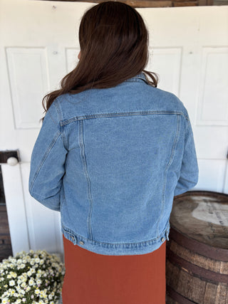 Vintage Boyfriend Denim Jacket-Jackets-HRTandLUV-Evergreen Boutique, Women’s Fashion Boutique in Santa Claus, Indiana