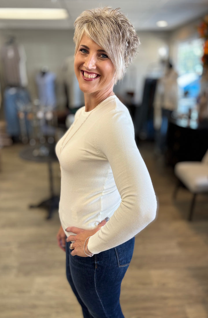 It's A Classic Round Neck Sweater-Tops-Be Cool-Evergreen Boutique, Women’s Fashion Boutique in Santa Claus, Indiana