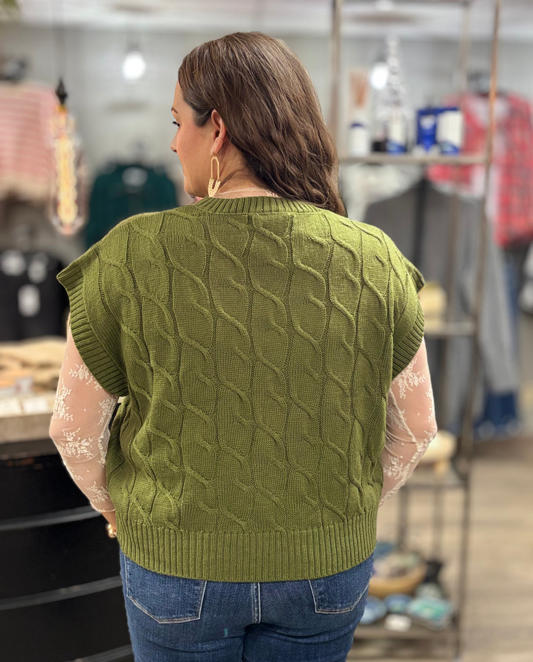 Chilly Days Cable Vest-Sweaters-Hyfve-Evergreen Boutique, Women’s Fashion Boutique in Santa Claus, Indiana