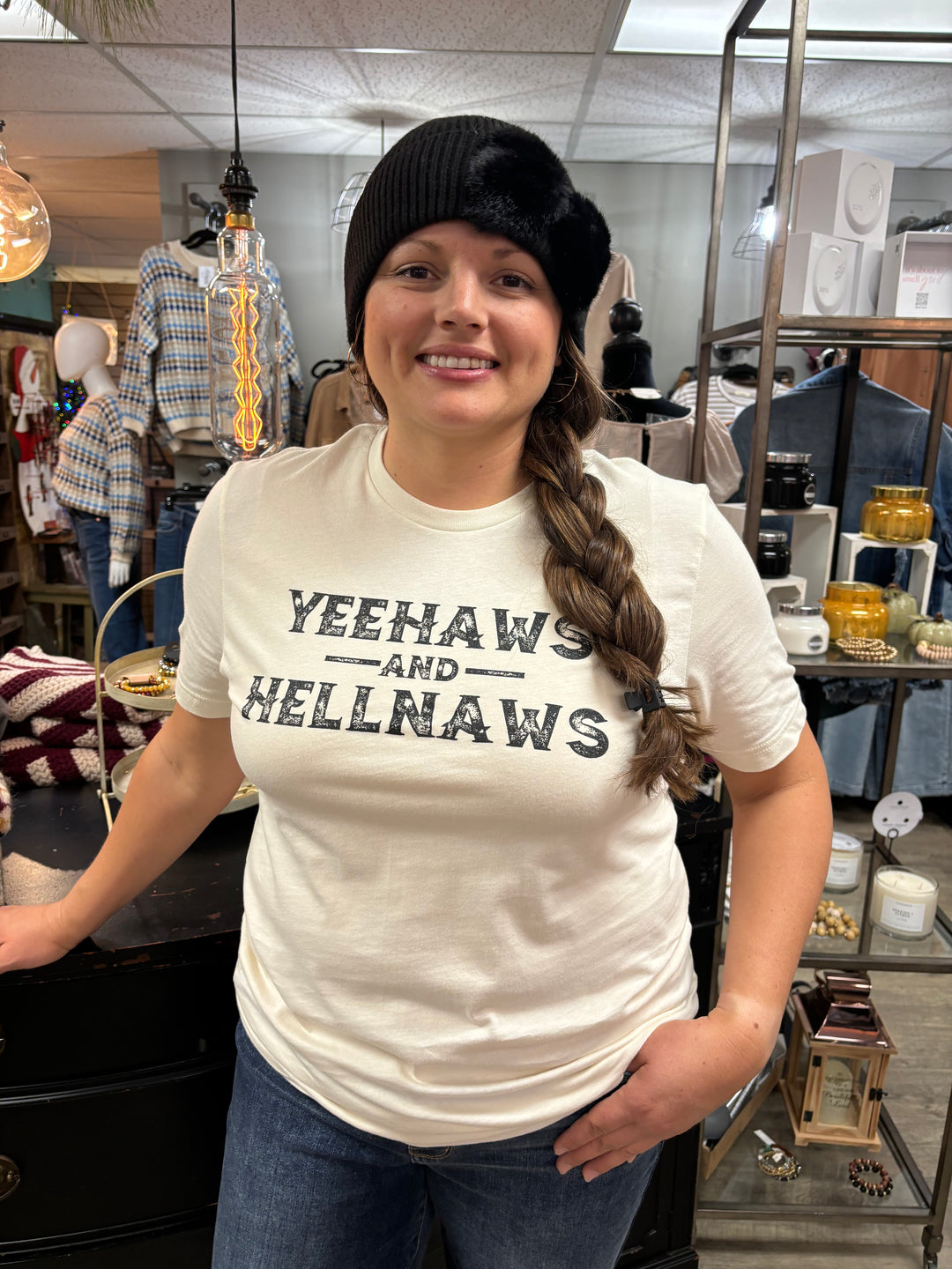 Yeehaws and Hellnaws Western Graphic Tee-Graphic Tees-KISSED APPAREL-Evergreen Boutique, Women’s Fashion Boutique in Santa Claus, Indiana