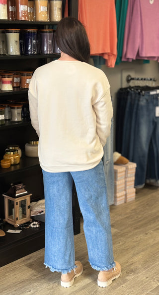 Here Comes the Sun Graphic Sweatshirt-Graphic Sweaters-Oat Collective-Evergreen Boutique, Women’s Fashion Boutique in Santa Claus, Indiana