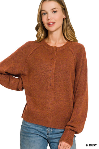 Half Button Henley Sweater
