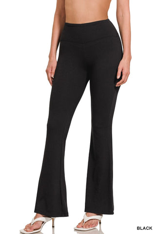Brushed Microfiber Flare Hi-waist Yoga Pants