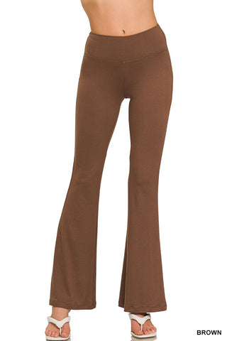 Brushed Microfiber Flare Hi-waist Yoga Pants