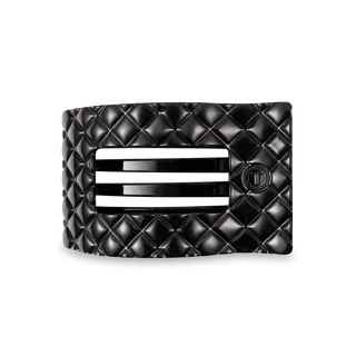 Flat Rectangle Hair Clip | Medium | Jet Black Quilted-TELETIES-Evergreen Boutique, Women’s Fashion Boutique in Santa Claus, Indiana