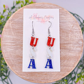 4th of July Patriotic USA Earrings