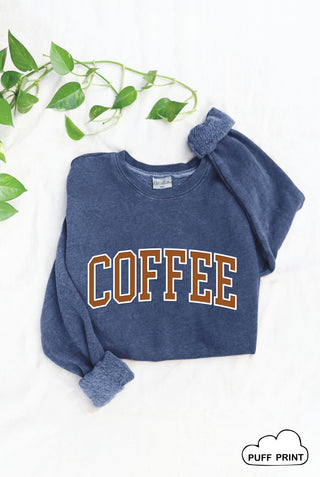 Coffee Mineral Wash Graphic Sweatshirt