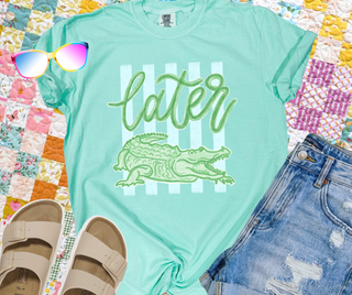 Later Gator Striped Graphic Tee