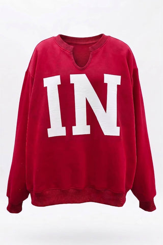 INDIANA/IN Reversible Varsity Sweatshirt