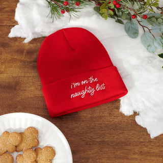 I'm On The Naughty List Beanie-Primitives by Kathy-Evergreen Boutique, Women’s Fashion Boutique in Santa Claus, Indiana