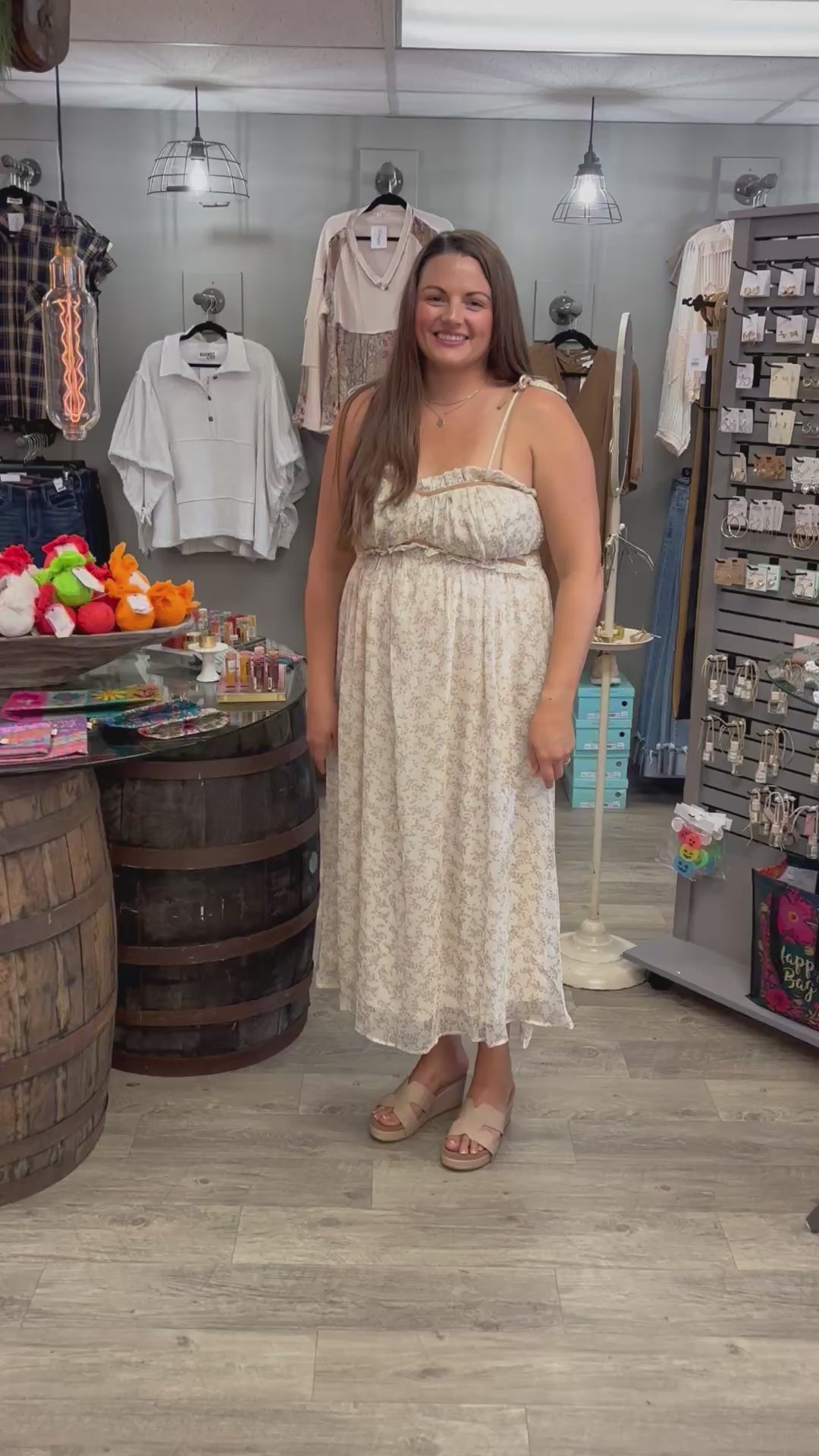 Garden Floral Chiffon Midi Dress