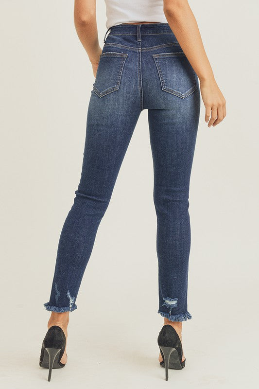 Risen High Rise Crossover Loose Ankle Skinny – Undeniably Boutique
